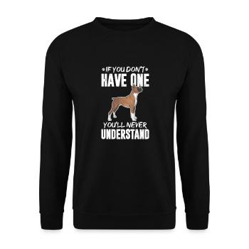 Boxer Chien Chien Allemand Boxer Cadeau - Sweat-shirt Unisexe - noir - Devant - Alina (178cm) & Michal (187cm)