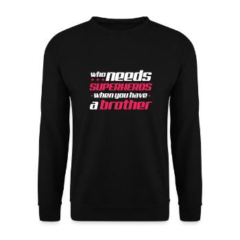 Big Brother Sibling Sister Gift - Unisex Sweatshirt - black - Front - Alina (178cm) & Michal (187cm)