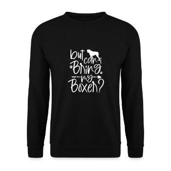 Boxer Chien Chien Allemand Boxer Cadeau - Sweat-shirt Unisexe - noir - Devant - Alina (178cm) & Michal (187cm)