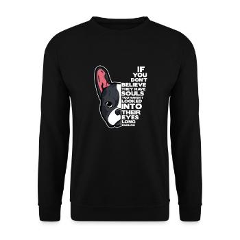 Boston Terrier Hund Hunde Hundeliebhaber Geschenk - Unisex Pullover - Schwarz - Vorne - Alina (178cm) & Michal (187cm)