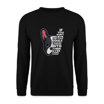 Boston Terrier - Unisex Pullover - Schwarz - Vorne - Alina (178cm) & Michal (187cm)