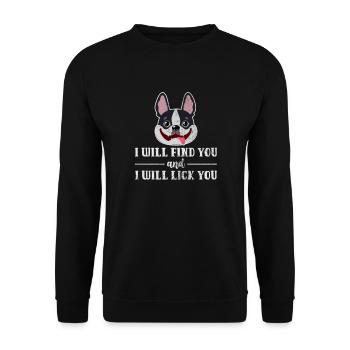 Boston Terrier - Sweat-shirt Unisexe - noir - Devant - Alina (178cm) & Michal (187cm)