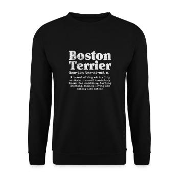 Boston Terrier - Unisex Pullover - Schwarz - Vorne - Alina (178cm) & Michal (187cm)
