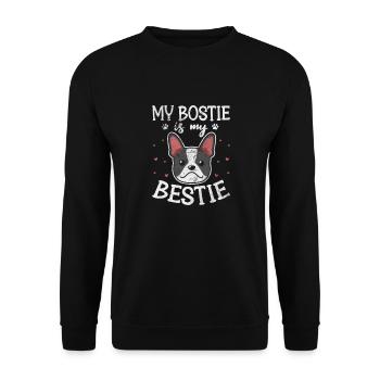 Boston Terrier - Unisex Sweatshirt - black - Front - Alina (178cm) & Michal (187cm)
