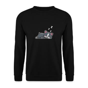 Boston Terrier - Sweat-shirt Unisexe - noir - Devant - Alina (178cm) & Michal (187cm)