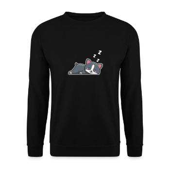 Boston Terrier Hund Hunde Hundeliebhaber Geschenk - Unisex Pullover - Schwarz - Vorne - Alina (178cm) & Michal (187cm)