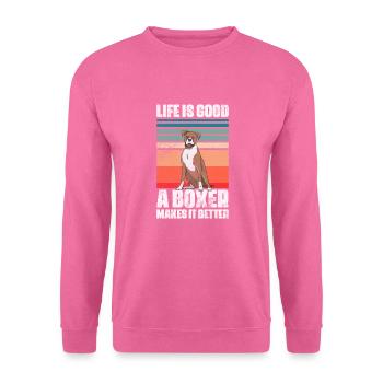 Boxer Hund - Unisex Pullover - Pink - Vorne