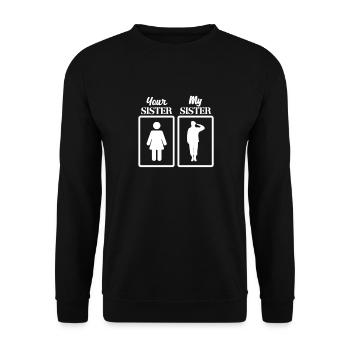 Big Brother Frère Sœur Cadeau - Sweat-shirt Unisexe - noir - Devant - Alina (178cm) & Michal (187cm)