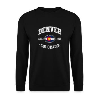 Colorado USA Amerika Denver Geschenk - Unisex Pullover - Schwarz - Vorne - Alina (178cm) & Michal (187cm)