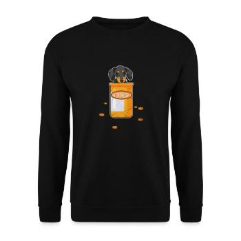 Dachshund - Unisex Sweatshirt - black - Front - Alina (178cm) & Michal (187cm)