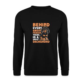 Dachshund Dog Dogs Dachshund Teckel Gift - Unisex Sweatshirt - black - Front - Alina (178cm) & Michal (187cm)