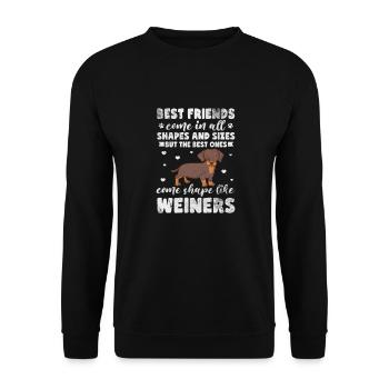 Dachshund - Unisex Sweatshirt - black - Front - Alina (178cm) & Michal (187cm)
