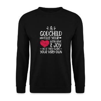 Marraine Tante Marraine Baptême Nièce Neveu Cadeau - Sweat-shirt Unisexe - noir - Devant - Alina (178cm) & Michal (187cm)
