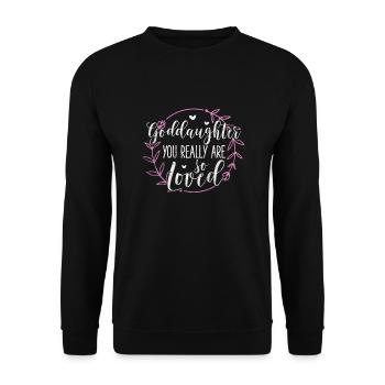 Marraine Tante Marraine Baptême Nièce Neveu Cadeau - Sweat-shirt Unisexe - noir - Devant - Alina (178cm) & Michal (187cm)
