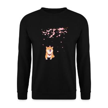 Shiba Inu - Unisex Sweatshirt - black - Front - Alina (178cm) & Michal (187cm)