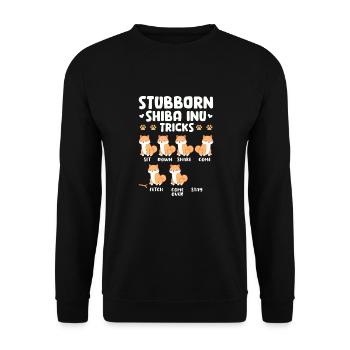 Shiba Inu - Unisex Sweatshirt - black - Front - Alina (178cm) & Michal (187cm)