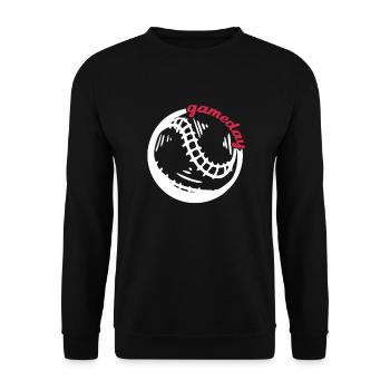 Softball Spieler Baseball Sport Pitcher Geschenk - Unisex Pullover - Schwarz - Vorne - Alina (178cm) & Michal (187cm)