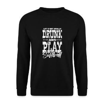 Softball - Sweat-shirt Unisexe - noir - Devant - Alina (178cm) & Michal (187cm)