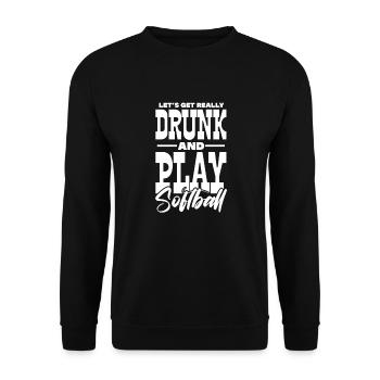 Joueur de softball Baseball Sport Pitcher Cadeau - Sweat-shirt Unisexe - noir - Devant - Alina (178cm) & Michal (187cm)
