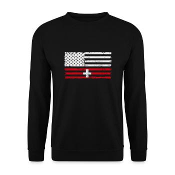 Suisse Amérique Suisse Alpes suisses Cadeau - Sweat-shirt Unisexe - noir - Devant - Alina (178cm) & Michal (187cm)