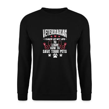 Tierarzt - Unisex Pullover - Schwarz - Vorne - Alina (178cm) & Michal (187cm)