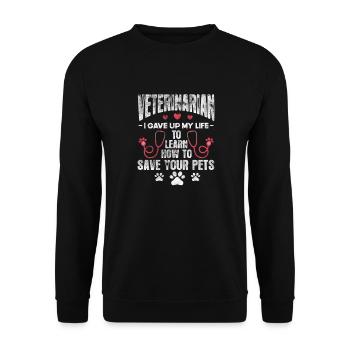 Vétérinaire vétérinaire Cadeau vétérinaire - Sweat-shirt Unisexe - noir - Devant - Alina (178cm) & Michal (187cm)