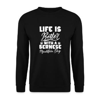 Bouvier bernois - Sweat-shirt Unisexe - noir - Devant - Alina (178cm) & Michal (187cm)