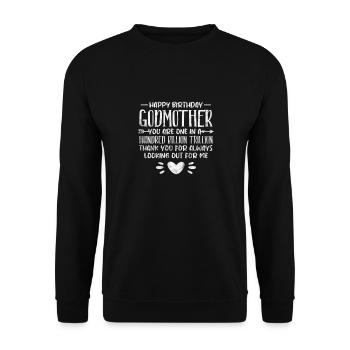 Marraine Tante Marraine Baptême Nièce Neveu Cadeau - Sweat-shirt Unisexe - noir - Devant - Alina (178cm) & Michal (187cm)