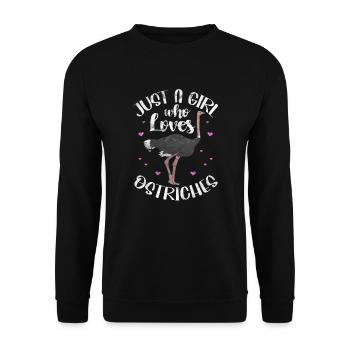 Ostrich Bird Animal Ostrich Africa Safari Gift - Unisex Sweatshirt - black - Front - Alina (178cm) & Michal (187cm)