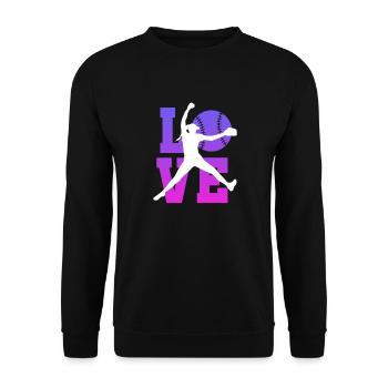 Joueur de softball Baseball Sport Pitcher Cadeau - Sweat-shirt Unisexe - noir - Devant - Alina (178cm) & Michal (187cm)