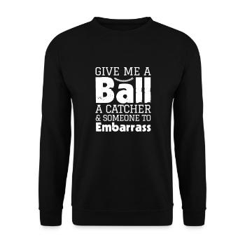 Softball Spieler Baseball Sport Pitcher Geschenk - Unisex Pullover - Schwarz - Vorne - Alina (178cm) & Michal (187cm)