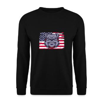 Bouledogue américain - Sweat-shirt Unisexe - noir - Devant - Alina (178cm) & Michal (187cm)
