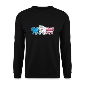 Bouledogue américain - Sweat-shirt Unisexe - noir - Devant - Alina (178cm) & Michal (187cm)