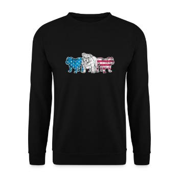 American Bulldog Dog Dog Lovers Cadeau - Sweat-shirt Unisexe - noir - Devant - Alina (178cm) & Michal (187cm)