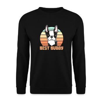 Boston Terrier Dog Dogs Dog Lovers Cadeau - Sweat-shirt Unisexe - noir - Devant - Alina (178cm) & Michal (187cm)