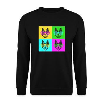 Boston Terrier - Unisex Pullover - Schwarz - Vorne - Alina (178cm) & Michal (187cm)