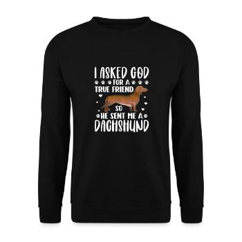 Dachshund Dog Dogs Dachshund Teckel Gift - Unisex Sweatshirt - black - Front - Alina (178cm) & Michal (187cm)