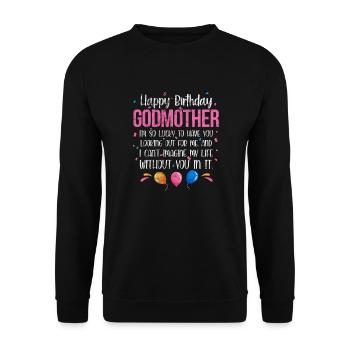 Marraine Tante Marraine Baptême Nièce Neveu Cadeau - Sweat-shirt Unisexe - noir - Devant - Alina (178cm) & Michal (187cm)