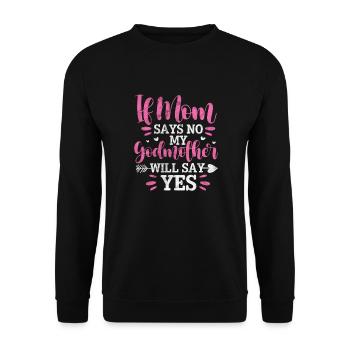 Marraine Tante Marraine Baptême Nièce Neveu Cadeau - Sweat-shirt Unisexe - noir - Devant - Alina (178cm) & Michal (187cm)