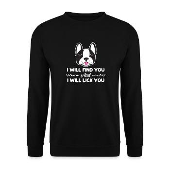 Boston Terrier - Unisex Pullover - Schwarz - Vorne - Alina (178cm) & Michal (187cm)