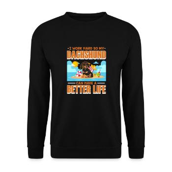 Dachshund Dog Dogs Dachshund Teckel Gift - Unisex Sweatshirt - black - Front - Alina (178cm) & Michal (187cm)