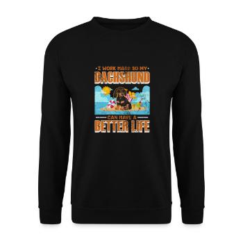 Dachshund - Unisex Sweatshirt - black - Front - Alina (178cm) & Michal (187cm)