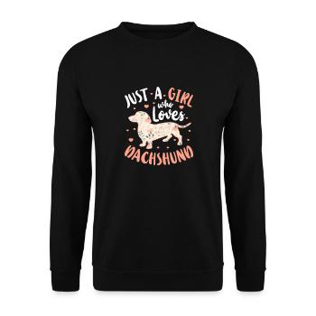Dachshund Dog Dogs Dachshund Teckel Gift - Unisex Sweatshirt - black - Front - Alina (178cm) & Michal (187cm)