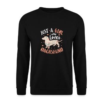 Dachshund - Unisex Sweatshirt - black - Front - Alina (178cm) & Michal (187cm)