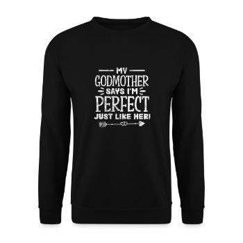 Marraine Tante Marraine Baptême Nièce Neveu Cadeau - Sweat-shirt Unisexe - noir - Devant - Alina (178cm) & Michal (187cm)