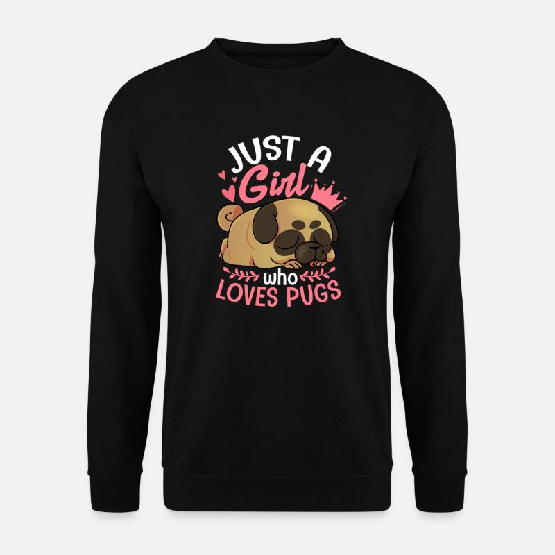 Mops Hund Hundefreund Haustier Möpse Pug Geschenk - Unisex Pullover - Schwarz