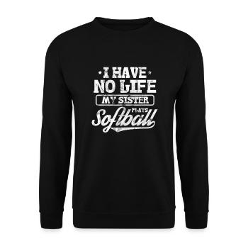 Softball - Unisex Sweatshirt - black - Front - Alina (178cm) & Michal (187cm)