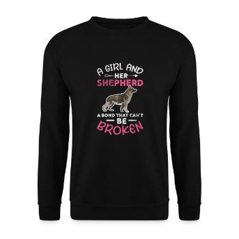 German Shepherd Girl Dog Pet Gift - Unisex Sweatshirt - black - Front - Alina (178cm) & Michal (187cm)