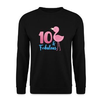 10e anniversaire Flamingo 10 ans cadeau - Sweat-shirt Unisexe - noir - Devant - Alina (178cm) & Michal (187cm)