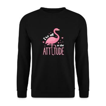 Flamingo Pink Vogel Zoo Sommer Urlaub Geschenk - Unisex Pullover - Schwarz - Vorne - Alina (178cm) & Michal (187cm)